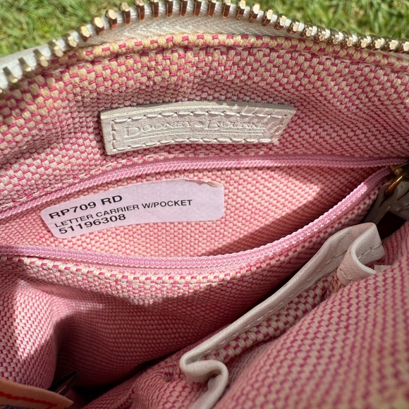 Dooney and Bourke Vintage Letter Carrier Red and White Crossbody Bag - Picture 7 of 13